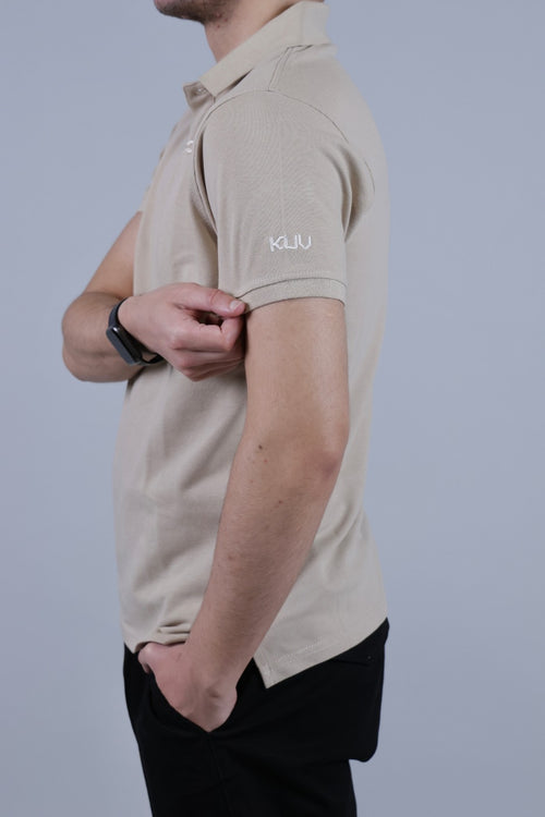 beige polo tshirt